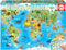 Legpuzzel - 150 stukjes - Wereldkaart met Dieren - Educa Puzzel