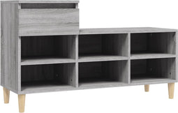 vidaXL - Schoenenkast - 102x36x60 - cm - bewerkt - hout - sonoma - grijs