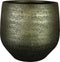 Ter Steege Plantenpot/bloempot - keramiek - metallic donkergroen/touch of gold - D36/H33 cm