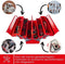 Toolland Gereedschapskist - Metaal - Uitklapbaar 5 vakken - Rood 530 x 200 x 210 mm