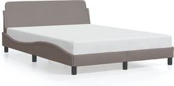 vidaXL - Bedframe - zonder - matras - stof - taupe - 140x190 - cm