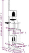 Kattenmeubel Vloer Tot Plafond 277-303 Cm Crèmekleurig
