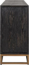 Richmond Interiors Dressoir Blackbone brass 4-deuren + open vak (Black rustic)