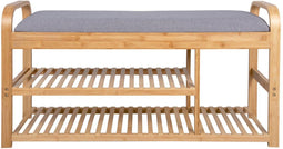 Leitmotiv Arch - Bank - Bamboe met opbergruimte - Bruin - 100x33x50 cm