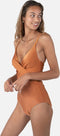 Barts Isla Shaping One Piece - Dames Badpak - V-hals verstelbare schouderbandjes - Rust