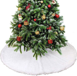 THE TWIDDLERS - Ronde witte pluche kerstboomrok - Kerstaccessoire sneeuweffect 90 cm diameter (1 stuk)