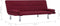 vidaXL - Slaapbank - met - twee - kussens - polyester - wijnrood