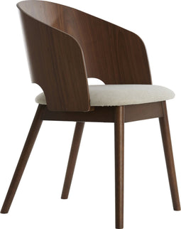 Niebla eetkamerstoel - hout bruin+beige