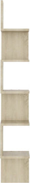vidaXL - Hoekwandschap - 20x20x127,5 - cm - bewerkt - hout - sonoma - eikenkleurig