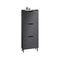 SoBuy FSR151-H-SCH - Schoenenkast - 3 Kleppen 6 Legplanken - Zwart 50x129x19 cm