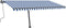 vidaXL - Luifel - handmatig - uittrekbaar - met - LED - 400x300 - cm - blauw - en - wit