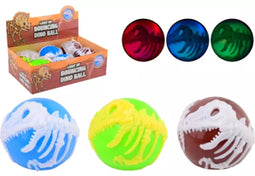 Johntoy - Stuiter dino bal - Lichtgevend en kleurrijk - (6 stuks)