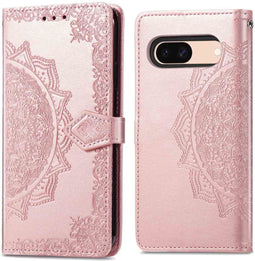 imoshion Hoesje Geschikt voor Google Pixel 8a Hoesje Met Pasjeshouder - imoshion Mandala Bookcase - Rosé Goud