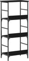 vidaXL - Boekenkast - Zwart - Eiken - 50x33x117,5 - cm - Geengineerd - Hout - en - Staal
