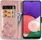 iMoshion Hoesje Geschikt voor Samsung Galaxy A22 (5G) Hoesje Met Pasjeshouder - iMoshion Klavertje Bloemen Bookcase - Rosé Goud