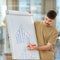 BRASQ Flipover Verrijdbaar - 70x100 cm - Verstelbaar - Magnetisch - Wit