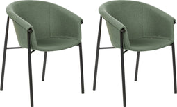 AMES - Eetkamerstoel set van 2 - Groen - Polyester
