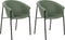 AMES - Eetkamerstoel set van 2 - Groen - Polyester