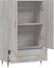 vidaXL - Hoge - kast - 69,5x31x115 - cm - bewerkt - hout - grijs - sonoma - eikenkleurig