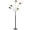 vidaXL Lamp staand - 5xE14 - hoogte verstelbaar - zwart en goud