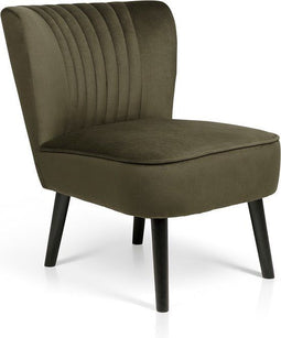 Lifa Living - Fauteuil Sofia - Groen - Fluweel - Luxe - Vintage - Lounge Stoel - 58 x 70 x 72 cm