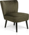 Lifa Living - Fauteuil Sofia - Groen - Fluweel - Luxe - Vintage - Lounge Stoel - 58 x 70 x 72 cm