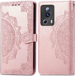 iMoshion Hoesje Geschikt voor Xiaomi 13 Lite Hoesje Met Pasjeshouder - iMoshion Mandala Bookcase - Rosé Goud