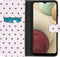 iMoshion Hoesje Geschikt voor Samsung Galaxy A12 Hoesje Met Pasjeshouder - iMoshion Design Softcase Bookcase - Wit / Zwart / Hearts Allover White