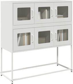 vidaXL - Dressoir - 100,5x39x107 - cm - koudgewalst - staal - wit