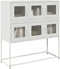 vidaXL - Dressoir - 100,5x39x107 - cm - koudgewalst - staal - wit
