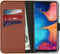 Selencia Galaxy A20e - Echt Lederen Bookcase - 3 Pashouders - Bruin