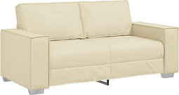 vidaXL - Ligbank - Sofa - in - Crème, - 140 - cm, - Fauxleer