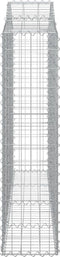 vidaXL - Schanskorven - 4 - st - gewelfd - 200x30x120/140 - cm - ijzer