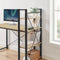 Bureau - SONOMA - Stalen Frame met 3 Planken, Stabil en Praktisch, Perfect voor Studentekamer, Jeugdkamer of Kantoor, Kleur: Eiken Sonoma en Zwart, 120 x 60 x 120 cm, Max. 50 kg