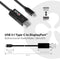 Club 3D CAC-1557 - USB Type C naar DisplayPort 1.4 kabel - 1,8 m - Zwart