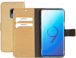 Mobiparts Galaxy S9 - Wallet Case - Saffiano motief - Goud