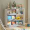 SoBuy Boekenkast - Speelgoedrek - Max. 95 kg - 119 x 39 x 116 cm - Wit / Grijs