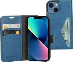 Mobiparts iPhone 13 Mini - Classic Wallet Case - Ruimte voor pasjes - Steel Blue