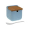 Suikerpot Versa Blauw Keramisch Bamboe Dolomite 8,3 x 8,3 x 8,3 cm