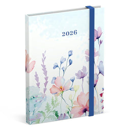 Lannoo Agenda (2026) - Standaard agenda - Aquarel bloemenprint - Blauw