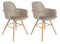 Zuiver Albert Kuip Eetkamerstoelen met armleuning Taupe - Set van 2