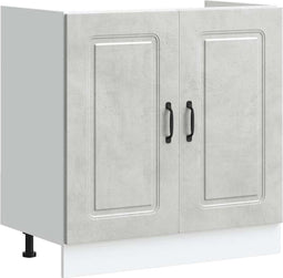 vidaXL - Spoelbakonderkast - Kalmar - 80x46x81,5 - cm - bewerkt - hout - betongrijs