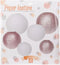 Lampion Papier Rosegoud/Wit, Set van 6