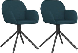 vidaXL - Eetkamerstoelen - draaibaar - 2 - st - fluweel - blauw