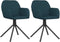 vidaXL - Eetkamerstoelen - draaibaar - 2 - st - fluweel - blauw