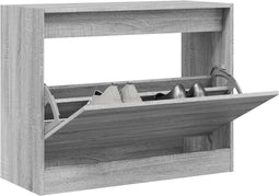 Schoenenkast 80x34x63 cm bewerkt hout grijs sonoma eikenkleurig