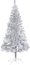 vidaXL - Kunstkerstboom - met - standaard - 210 - cm - PET - zilverkleurig