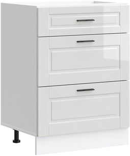 vidaXL - Keuken - onderkast - Porto - bewerkt - hout - hoogglans - wit