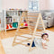 Coast houten kinderklimdriehoek - 2-in-1 klimladder - 120 x 71 x 110 cm - Natuurlijk hout - Geschikt voor 3+