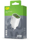GP 150GP20WPD - USB-oplader - 20 W met USB-A en USB-C - Wit